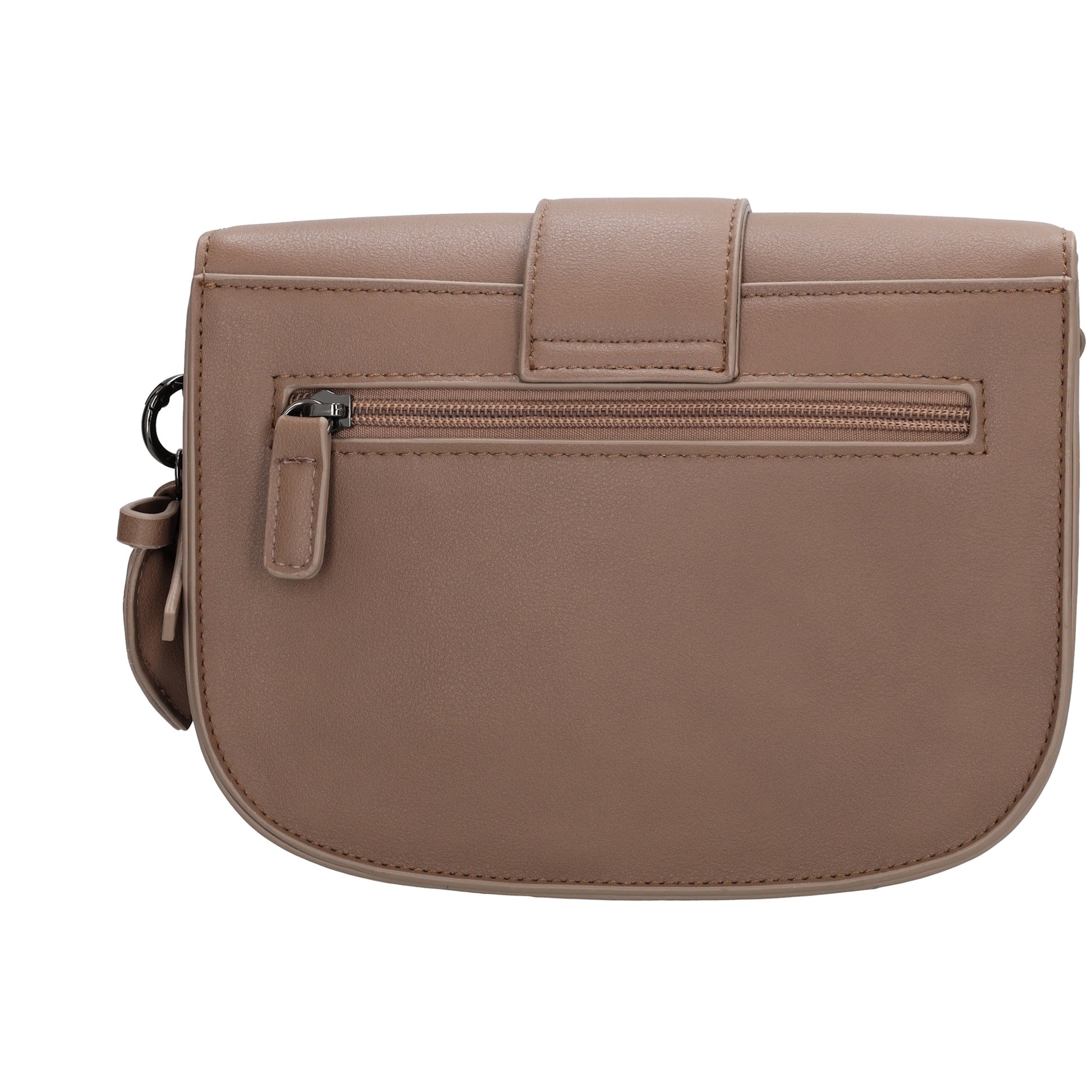 Crossbody-Tasche 16x21cm in Taupe mit Überschlag - leder-accessoires.com