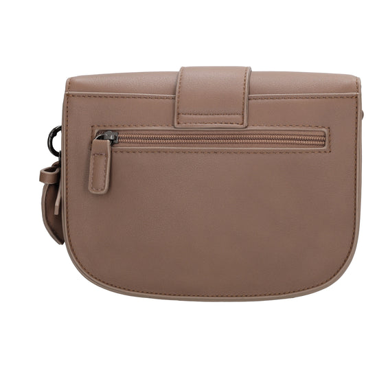 Crossbody-Tasche 16x21cm in Taupe mit Überschlag