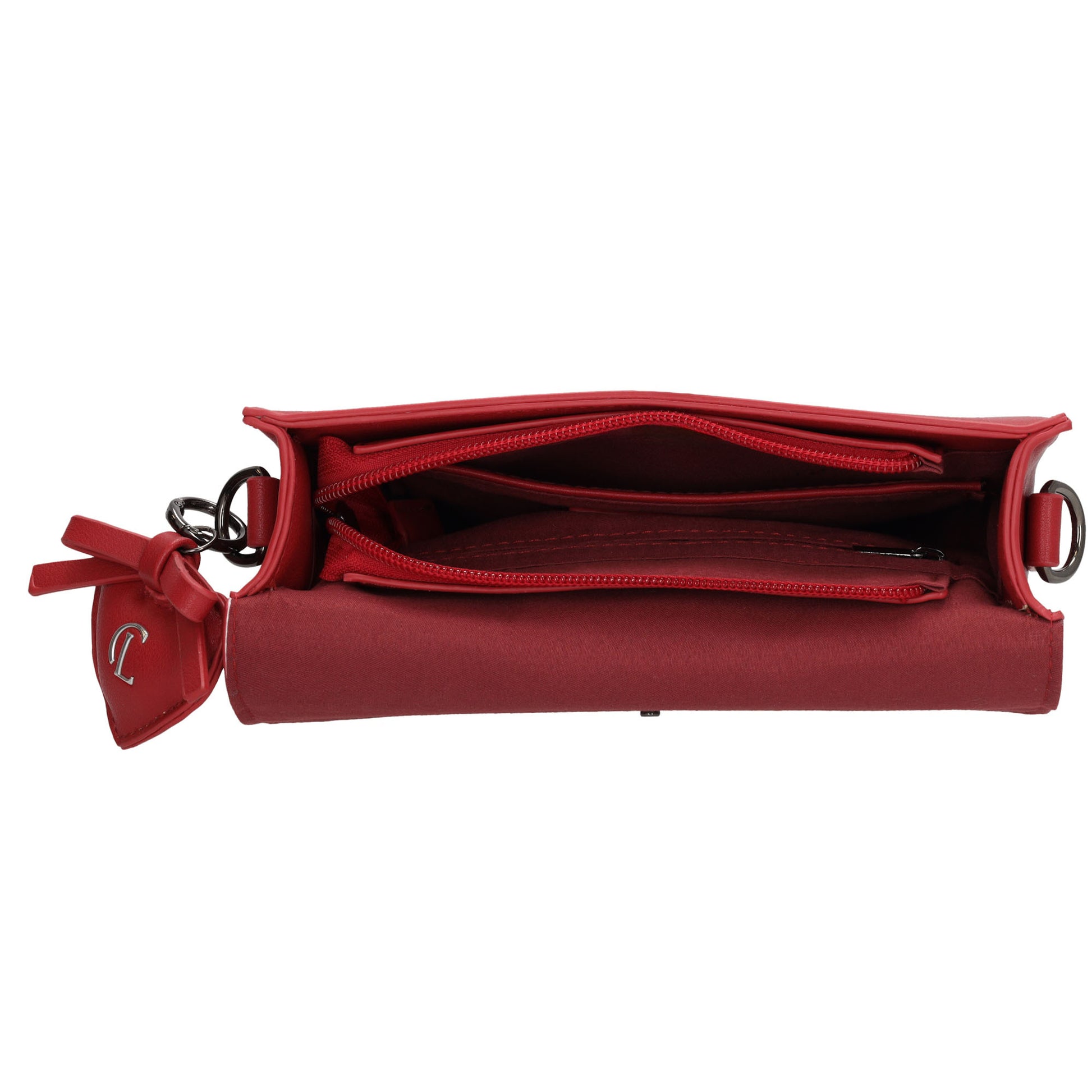 Crossbody-Tasche 16x21cm in Rot mit Überschlag - leder-accessoires.com