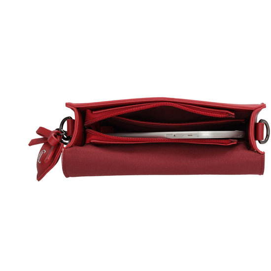 Crossbody-Tasche 16x21cm in Rot mit Überschlag - leder-accessoires.com