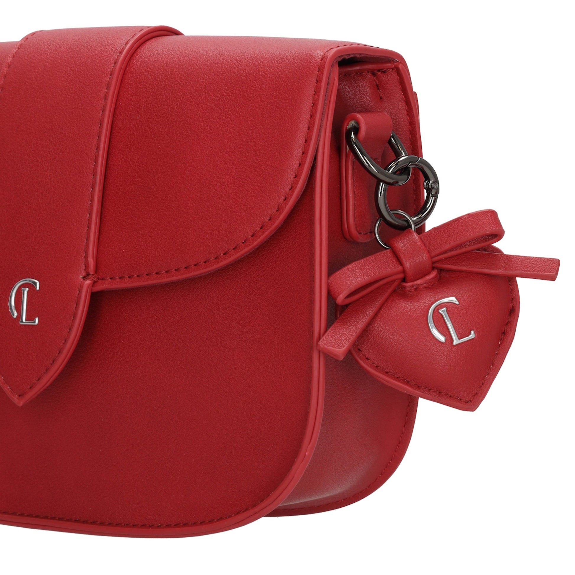 Crossbody-Tasche 16x21cm in Rot mit Überschlag - leder-accessoires.com