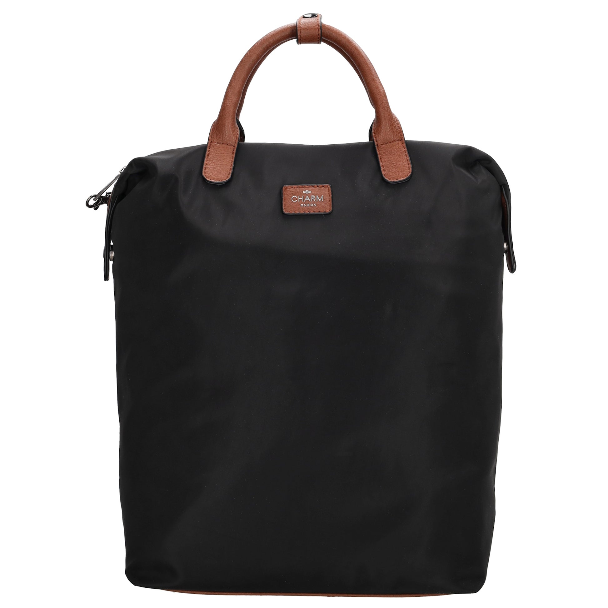 Rucksack 28 x 40cm in Schwarz aus Nylon|Polyester mit Reißverschluss - leder-accessoires.com
