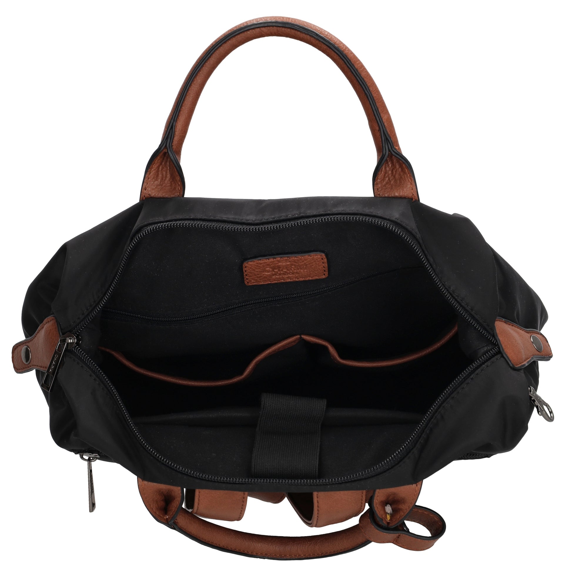 Rucksack 28 x 40cm in Schwarz aus Nylon|Polyester mit Reißverschluss - leder-accessoires.com
