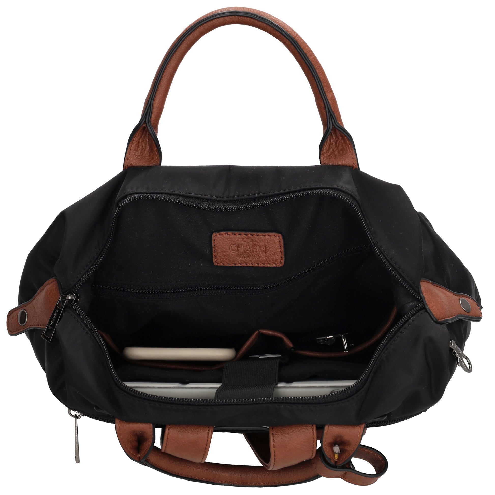 Rucksack 28 x 40cm in Schwarz aus Nylon|Polyester mit Reißverschluss - leder-accessoires.com