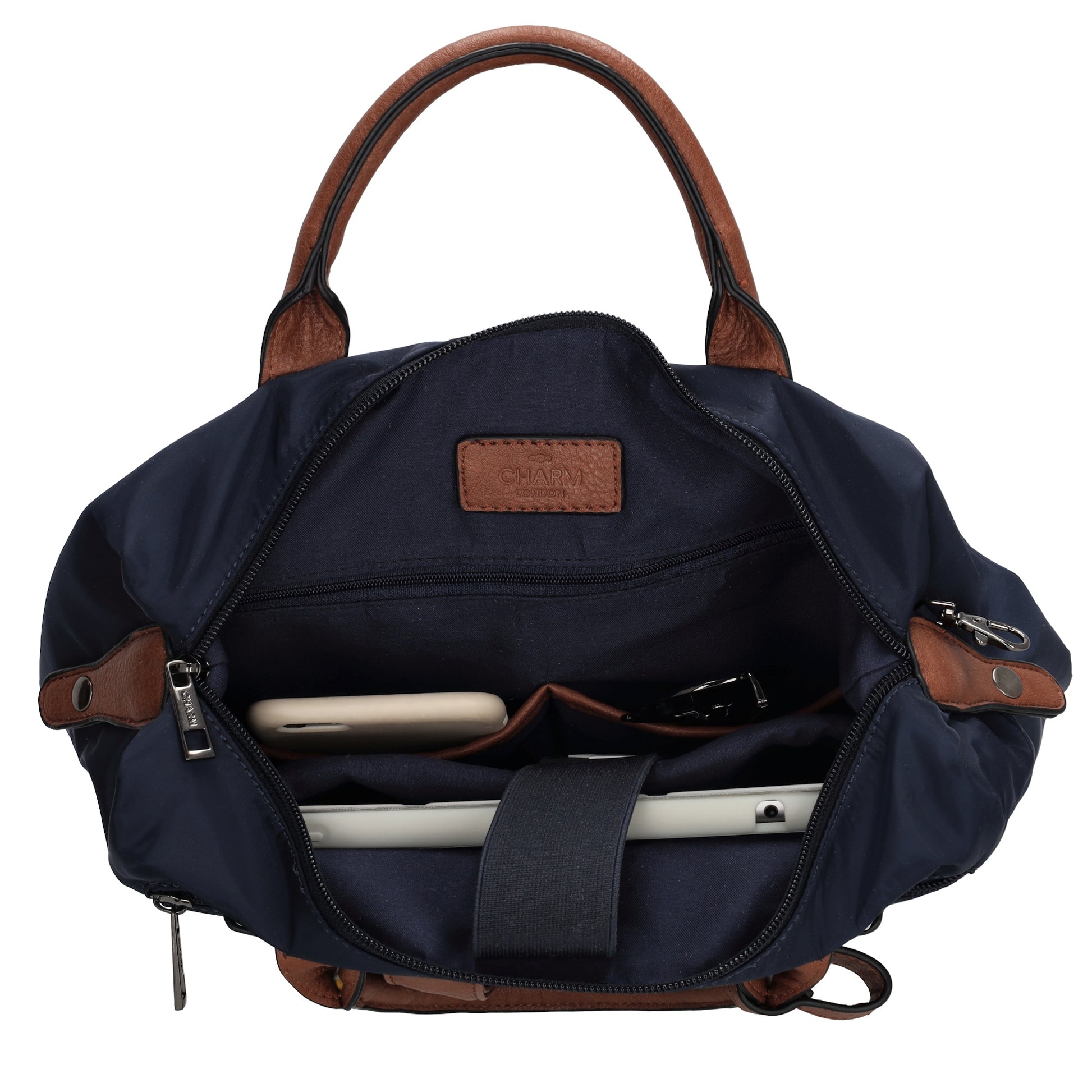 Rucksack 28 x 40cm in Blau aus Nylon|Polyester mit Reißverschluss - leder-accessoires.com
