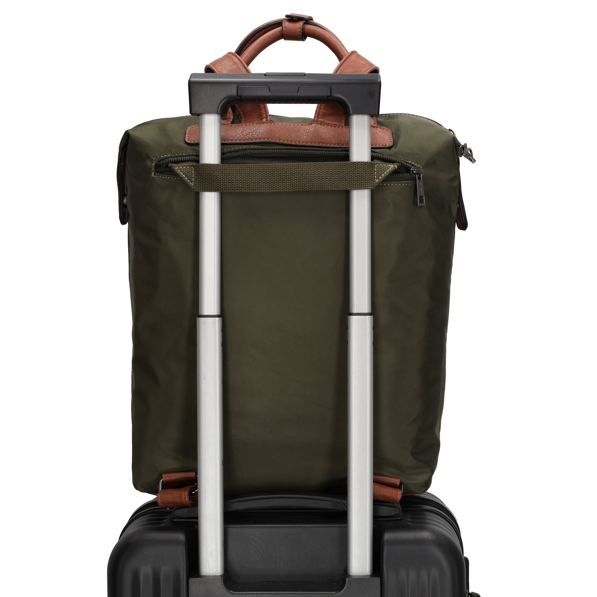 Rucksack 28 x 40cm in  Grün aus Nylon|Polyester mit Reißverschluss - leder-accessoires.com