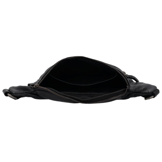 Leder Bodybag  29x18 cm in Schwarz - leder-accessoires.com