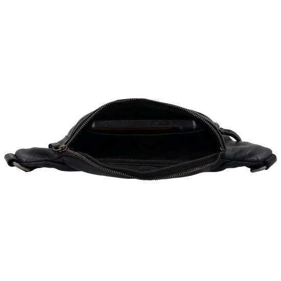 Leder Bodybag  29x18 cm in Schwarz - leder-accessoires.com