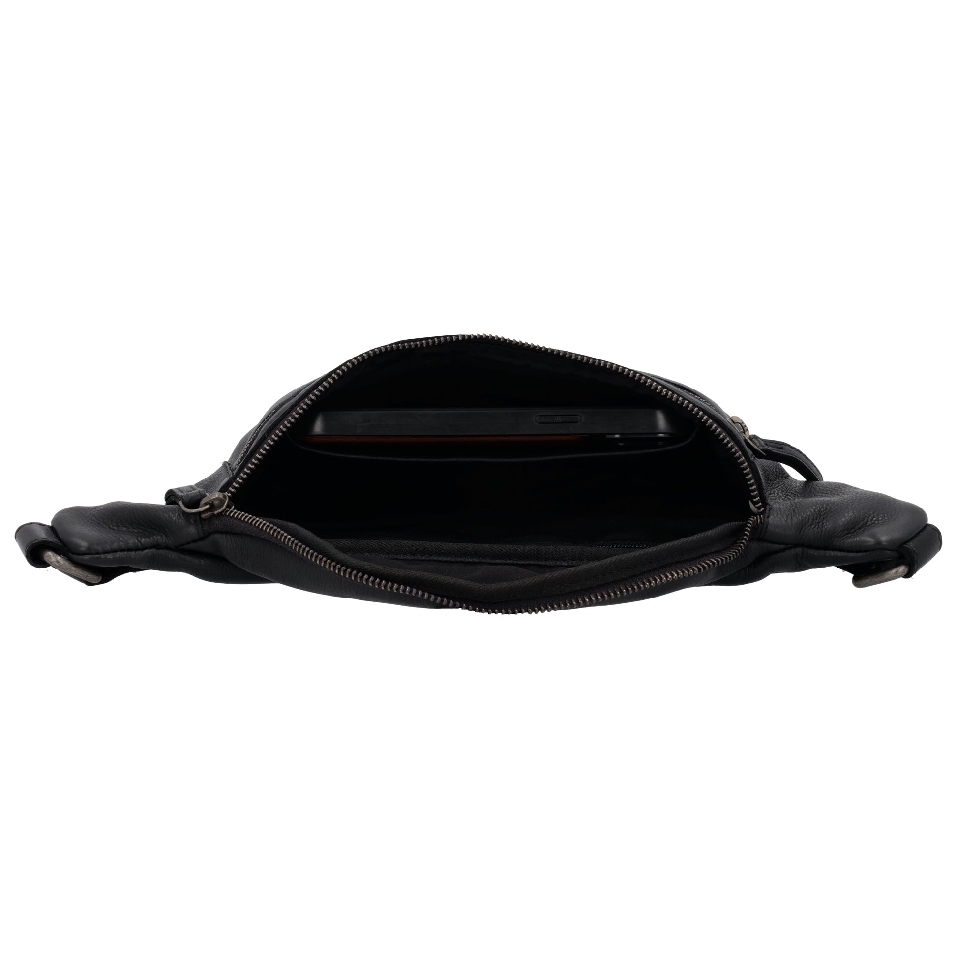 Leder Bodybag  29x18 cm in Schwarz - leder-accessoires.com