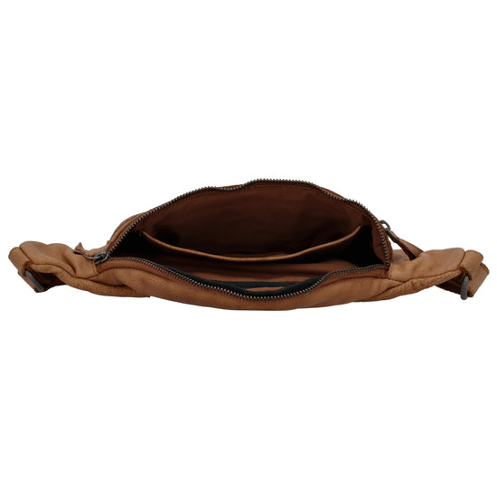 Leder Bodybag  29x18 cm in Cognac - leder-accessoires.com