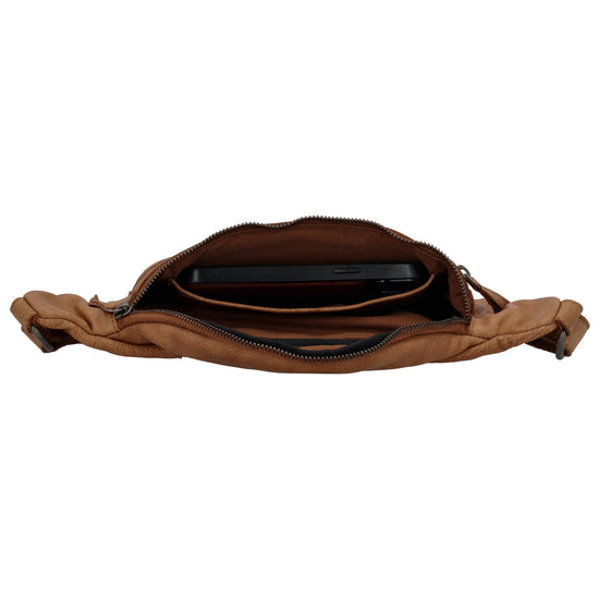 Leder Bodybag  29x18 cm in Cognac - leder-accessoires.com