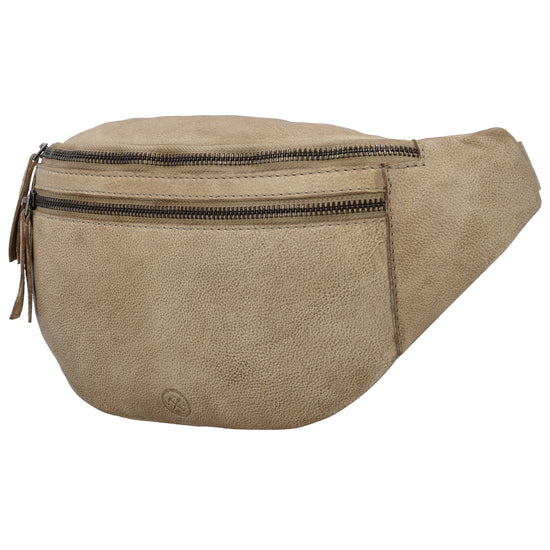 Leder Bodybag  29x18 cm in Sand - leder-accessoires.com