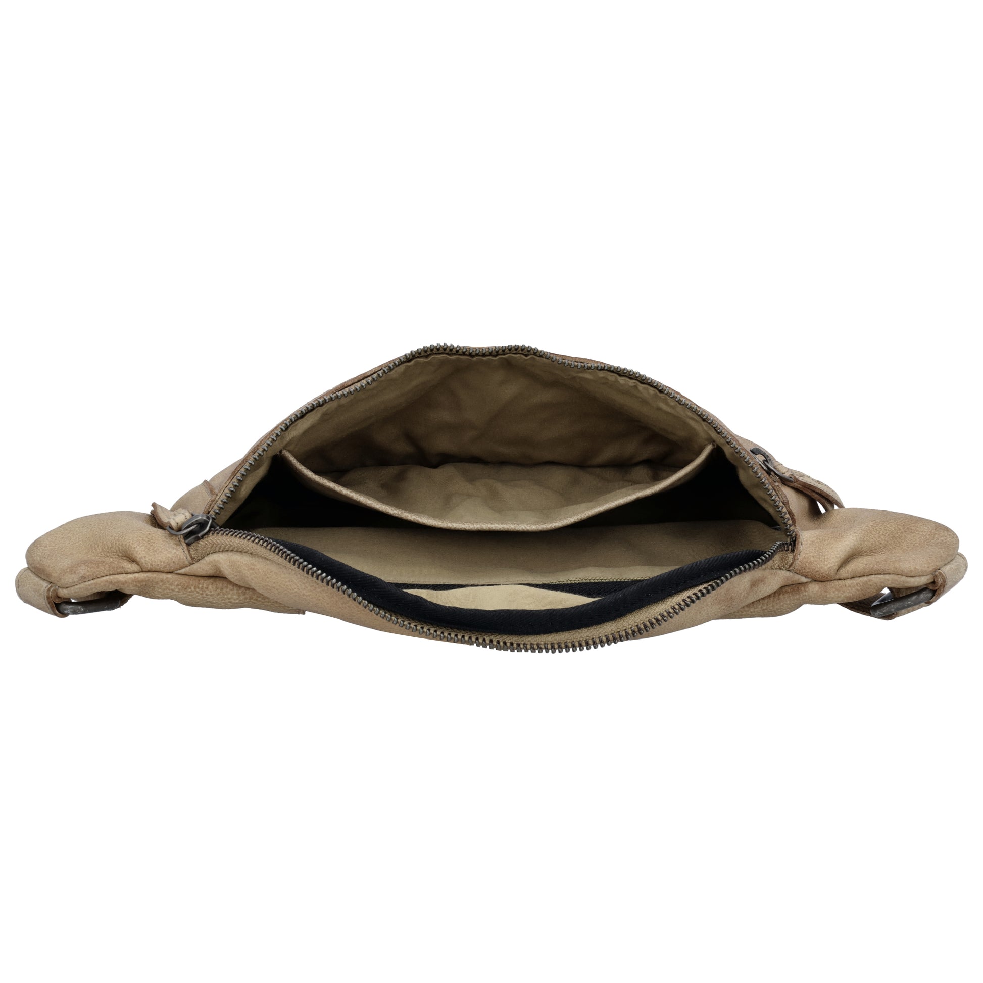 Leder Bodybag  29x18 cm in Sand - leder-accessoires.com