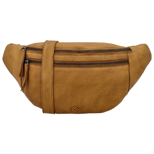 Leder Bodybag  29x18 cm in Ockergelb - leder-accessoires.com