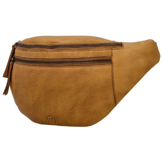 Leder Bodybag  29x18 cm in Ockergelb - leder-accessoires.com