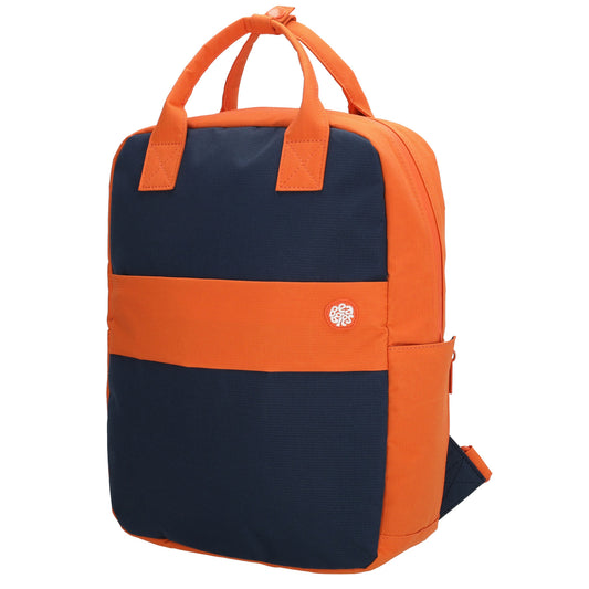Laptoprucksack 37x27cm in Blau |Orange aus Nylon - leder-accessoires.com