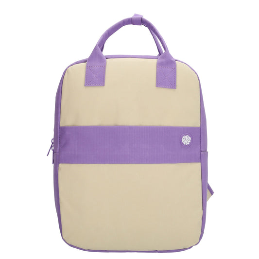 Laptoprucksack 37x27cm in Creme | Lila aus Nylon - leder-accessoires.com