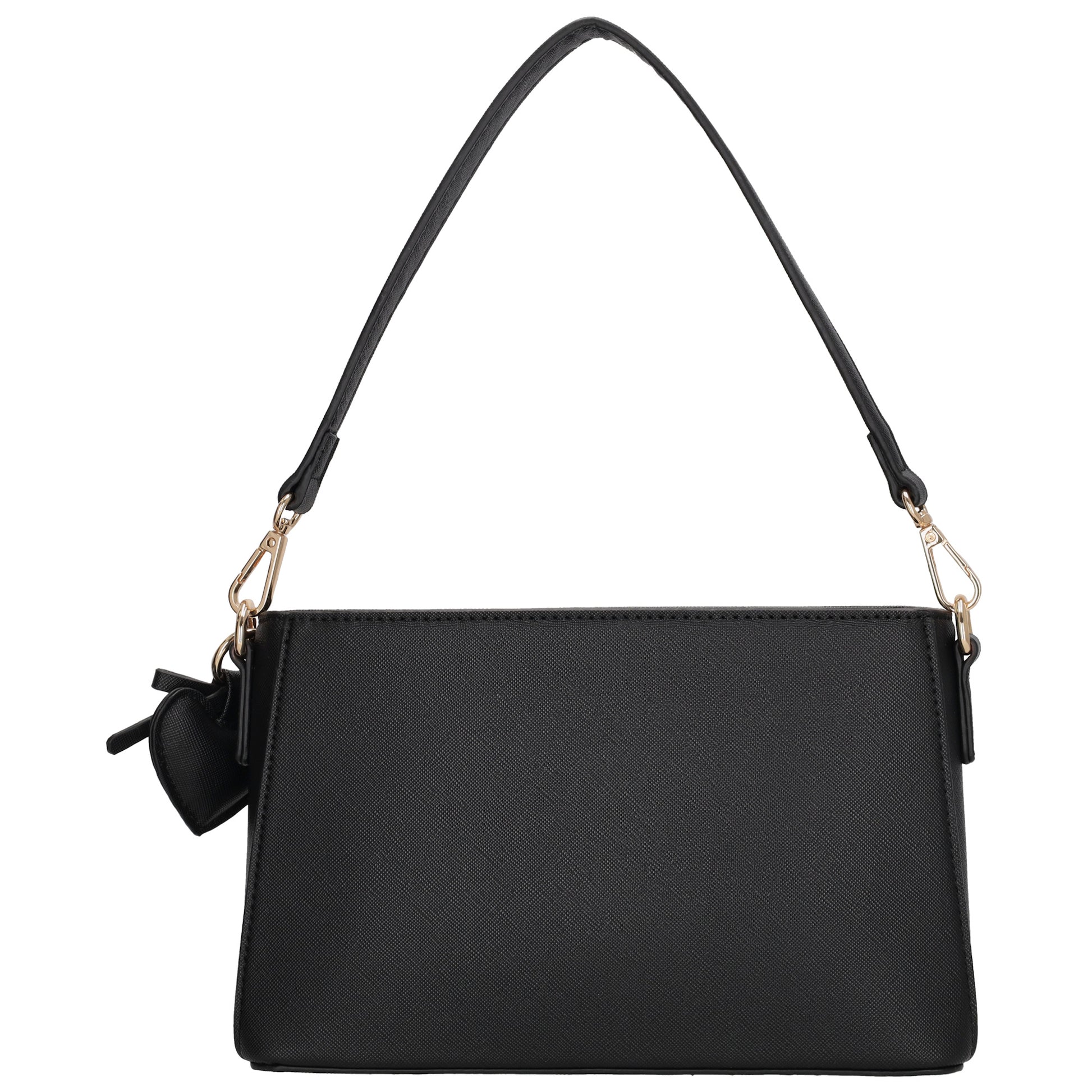 Schultertasche 15x25cm in Schwarz mit Reißverschluss - leder-accessoires.com