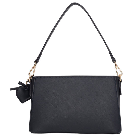 Schultertasche 15x25cm in Blau|Marine mit Reißverschluss