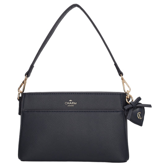 Schultertasche 15x25cm in Blau|Marine mit Reißverschluss