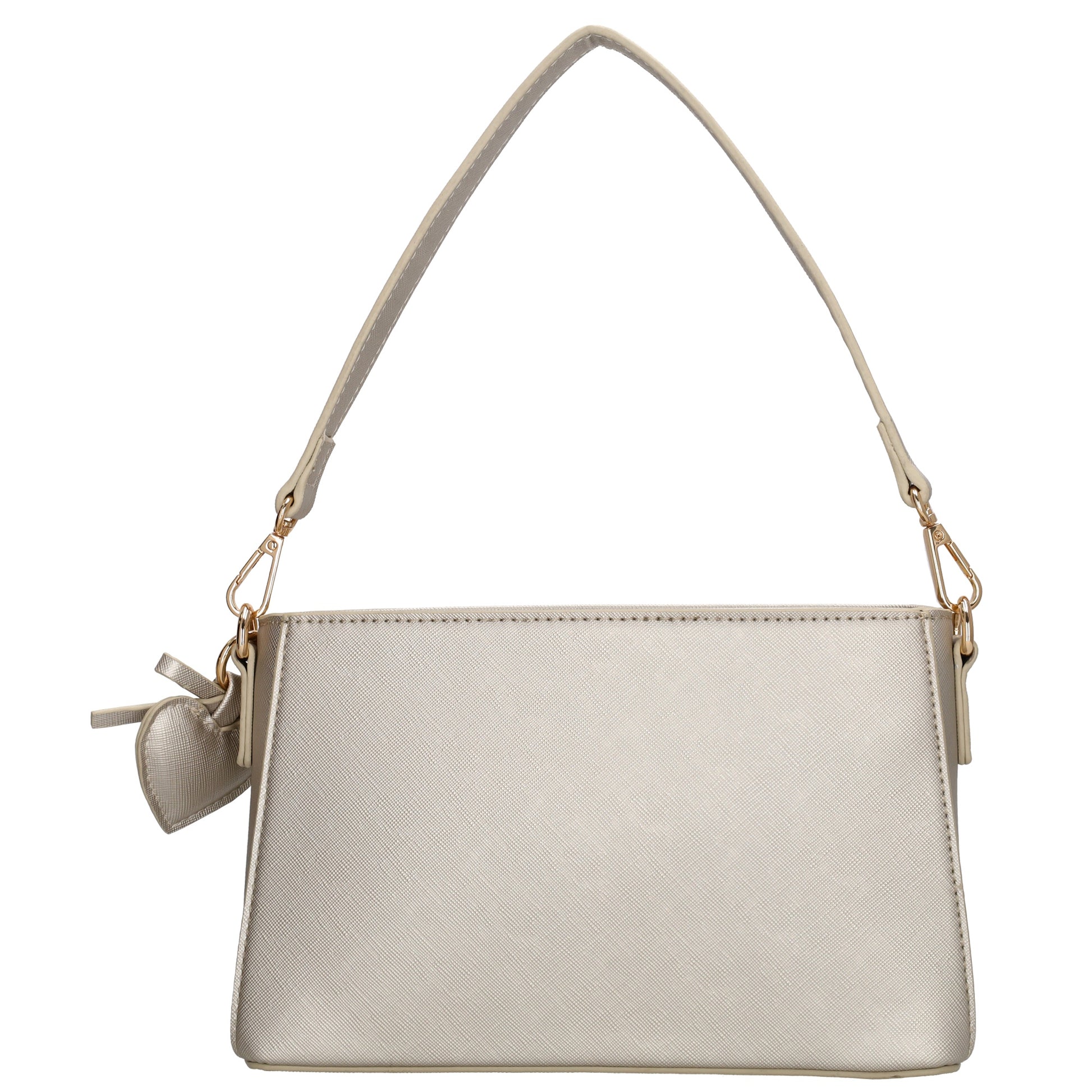 Schultertasche 15x25cm in Champagner mit Reißverschluss - leder-accessoires.com