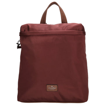 Rucksack 26 x 29cm in Weinrot|Burgunder aus Nylon|Polyester - leder-accessoires.com