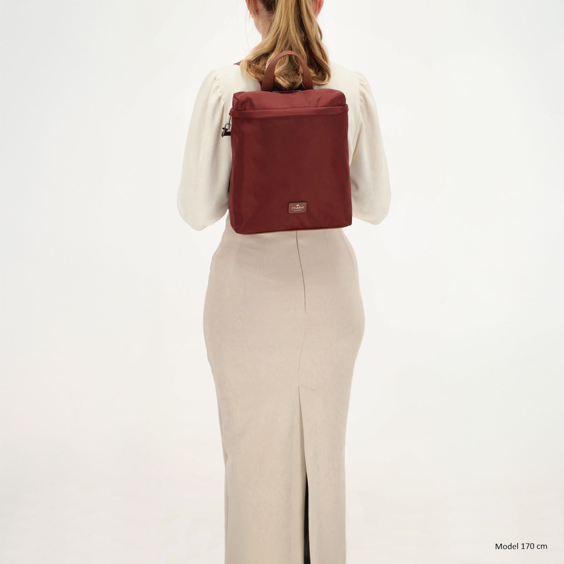 Rucksack 26 x 29cm in Weinrot|Burgunder aus Nylon|Polyester - leder-accessoires.com