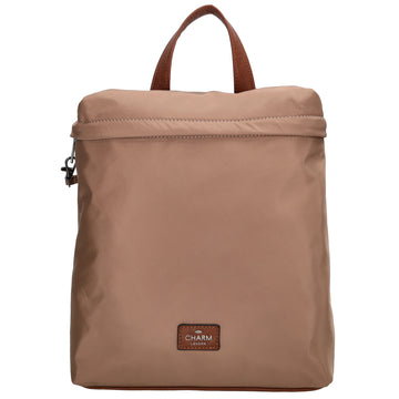 Rucksack 26 x 29cm in Taupe aus Nylon|Polyester - leder-accessoires.com