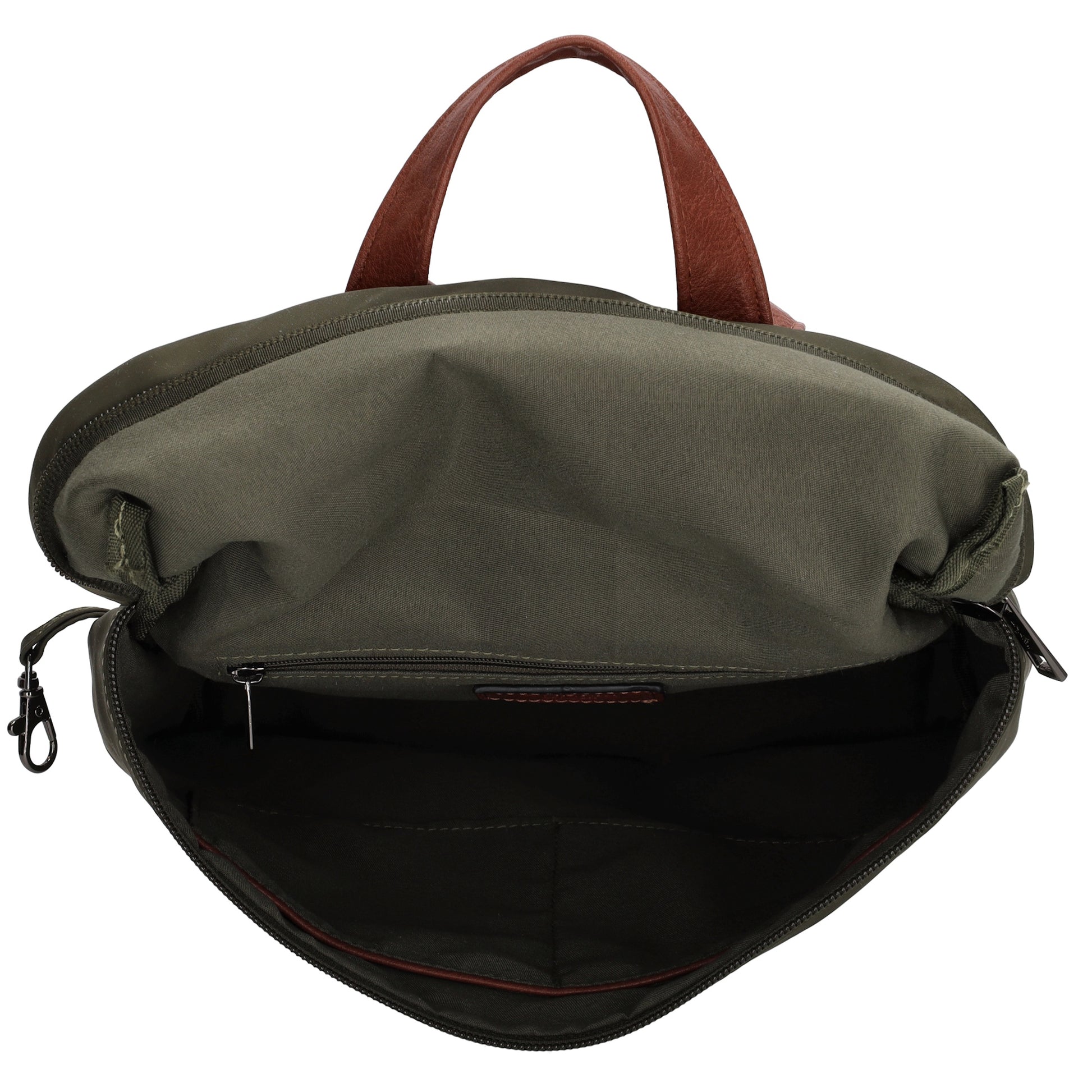 Rucksack 26 x 29cm in Oliv|Grün aus Nylon|Polyester - leder-accessoires.com
