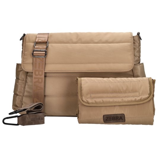 Wickeltasche in Taupe 44 x 30cm aus Nylon