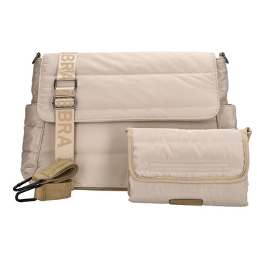 Wickeltasche in Helltaupe 44 x 30cm aus Nylon