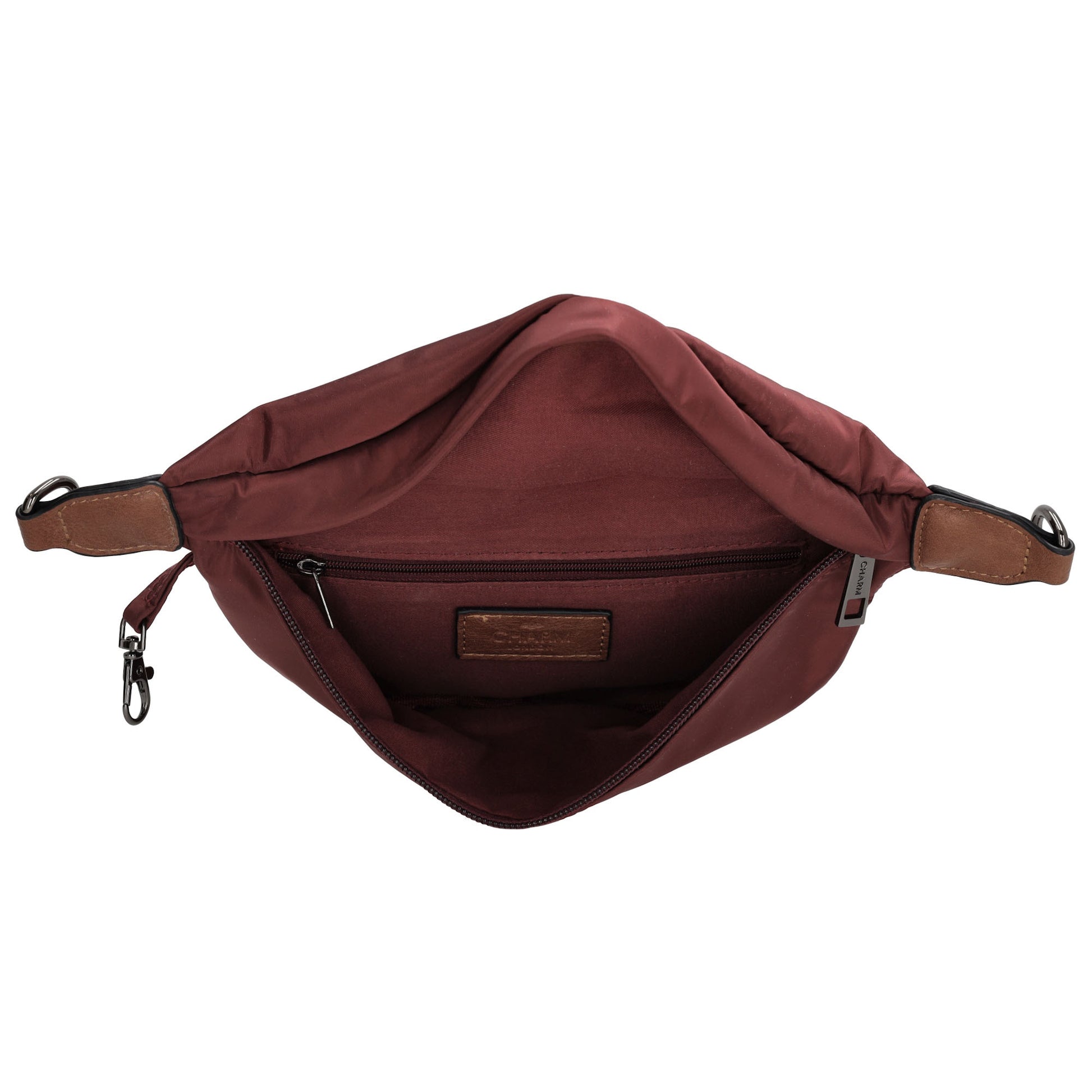 Bodybag 22x14cm in Weinrot|Burgund mit Reißverschluss - leder-accessoires.com