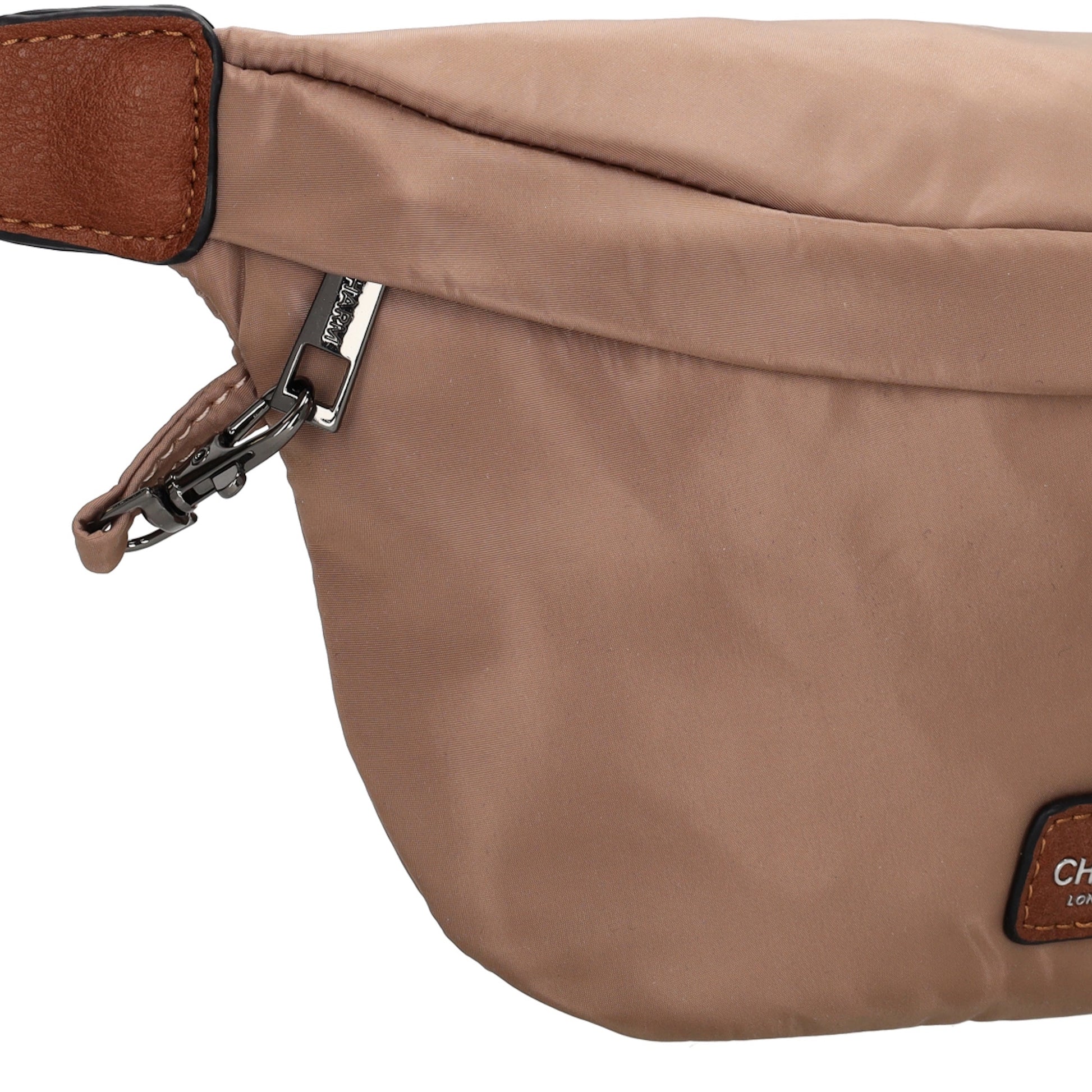 Bodybag 22x14cm in Taupe mit Reißverschluss - leder-accessoires.com
