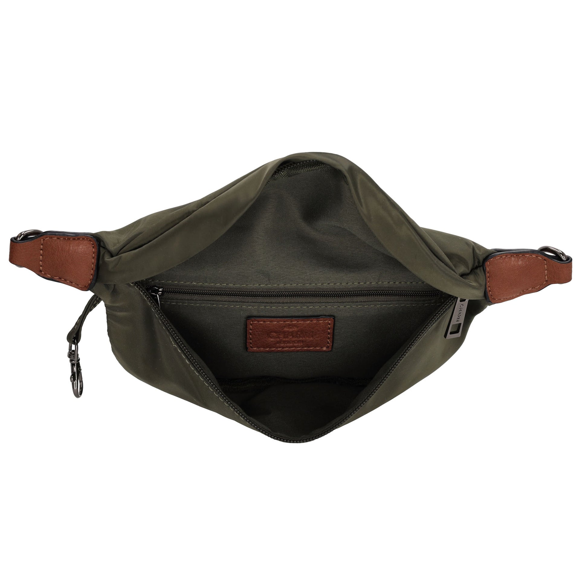 Bodybag 22x14cm in Oliv|Grün mit Reißverschluss - leder-accessoires.com
