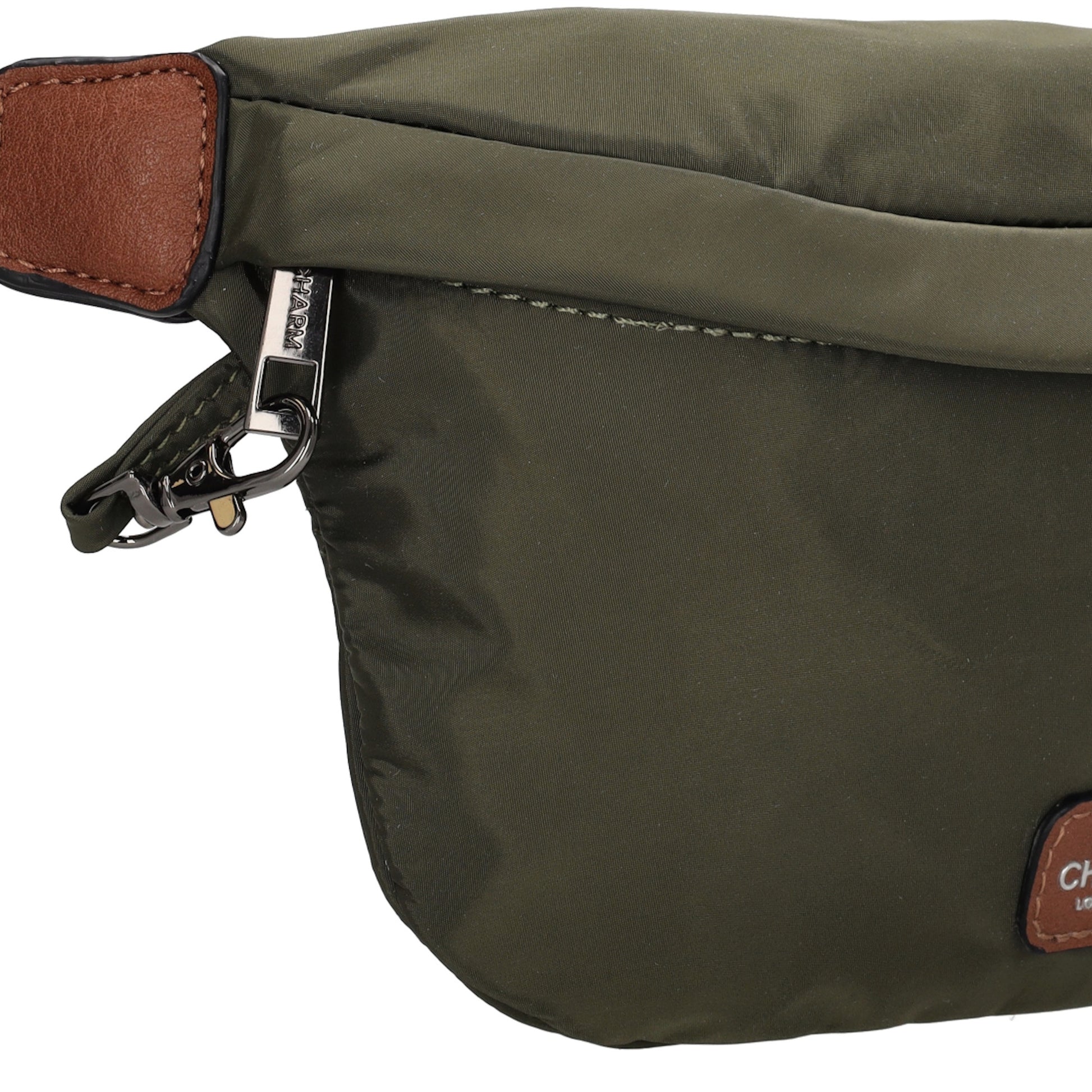 Bodybag 22x14cm in Oliv|Grün mit Reißverschluss - leder-accessoires.com