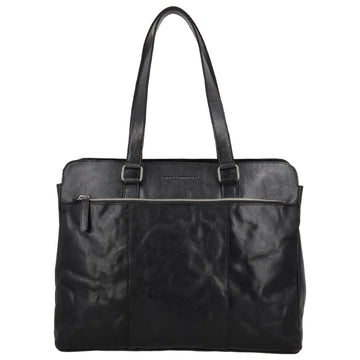 Business-| Laptoptasche 40x32cm in Schwarz mit Reißverschluss - leder-accessoires.com
