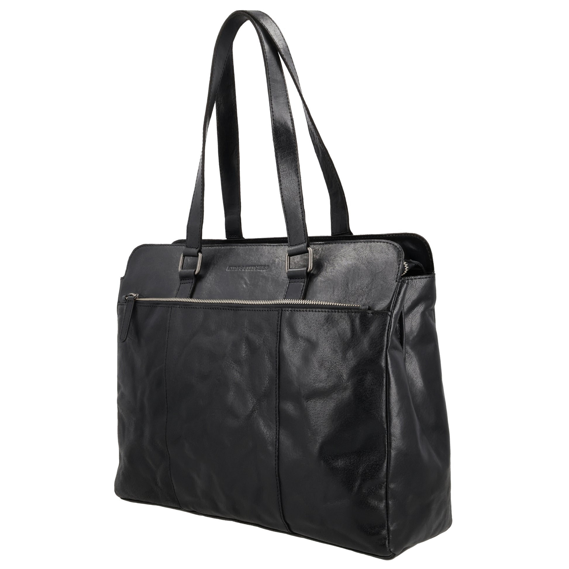 Business-| Laptoptasche 40x32cm in Schwarz mit Reißverschluss - leder-accessoires.com