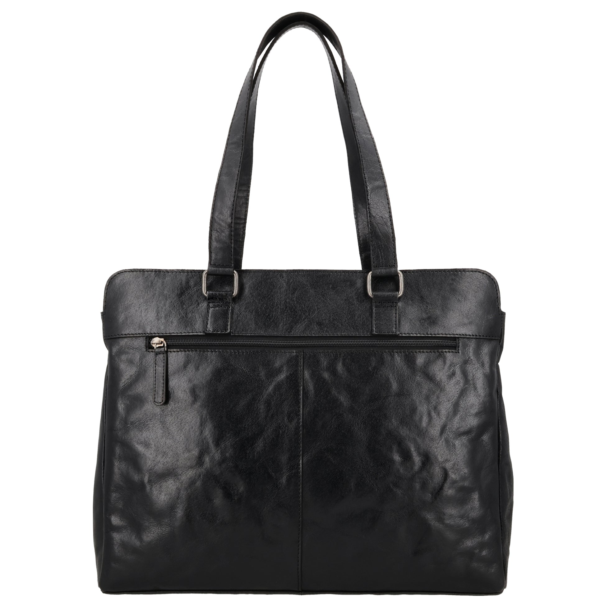 Business-| Laptoptasche 40x32cm in Schwarz mit Reißverschluss - leder-accessoires.com
