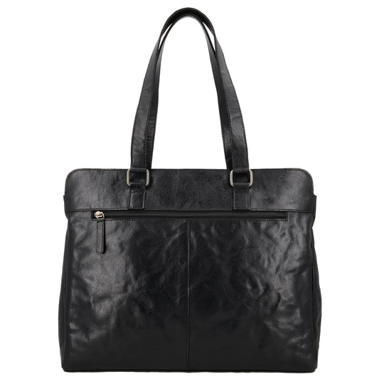 Business-| Laptoptasche 40x32cm in Schwarz mit Reißverschluss
