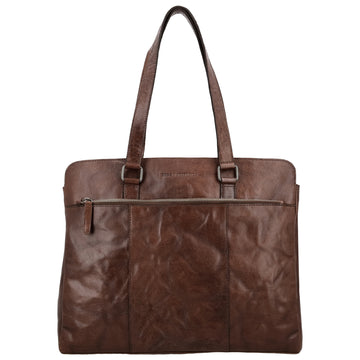 Business-| Laptoptasche 40x32cm in Braun mit Reißverschluss - leder-accessoires.com