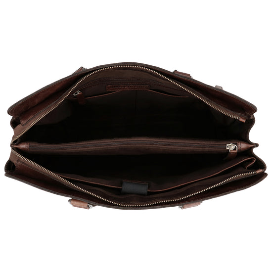 Business-| Laptoptasche 40x32cm in Braun mit Reißverschluss - leder-accessoires.com