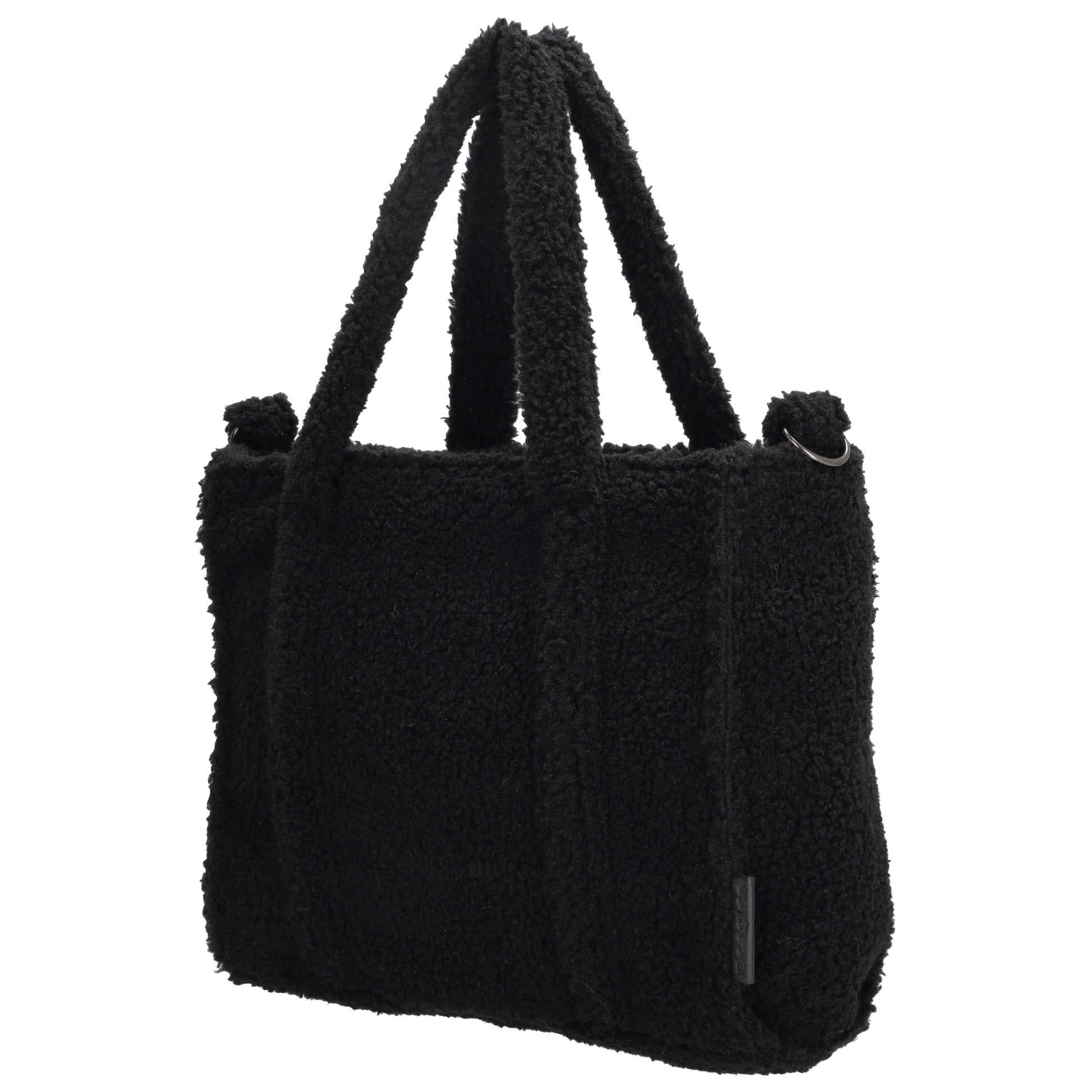 Teddy-Handtasche 27x22cm Schwarz – Kompakte Damentasche mit Schulterriemen - leder-accessoires.com