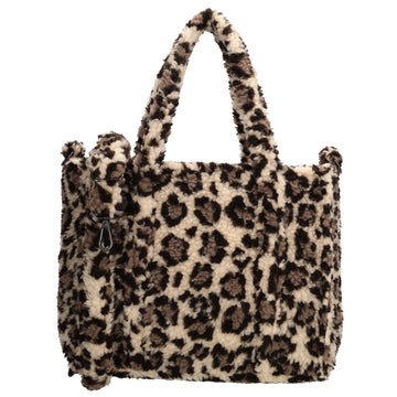Teddy Tasche Damen in Leo-Optik mit Schulterriemen