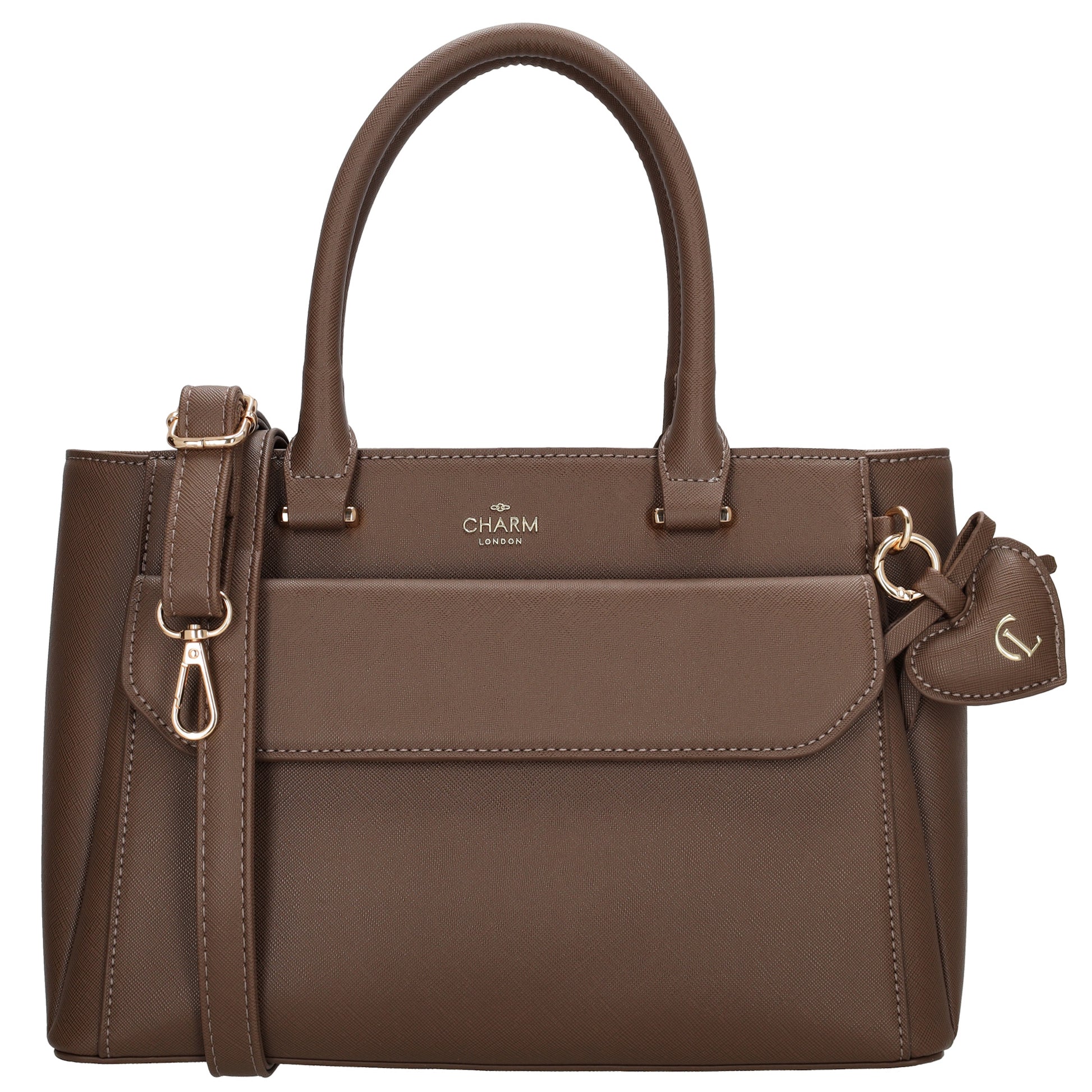 Schultertasche 24x17cm in Braun aus Kunstleder - leder-accessoires.com