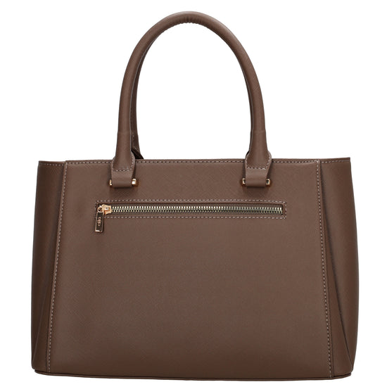 Schultertasche 24x17cm in Braun aus Kunstleder - leder-accessoires.com