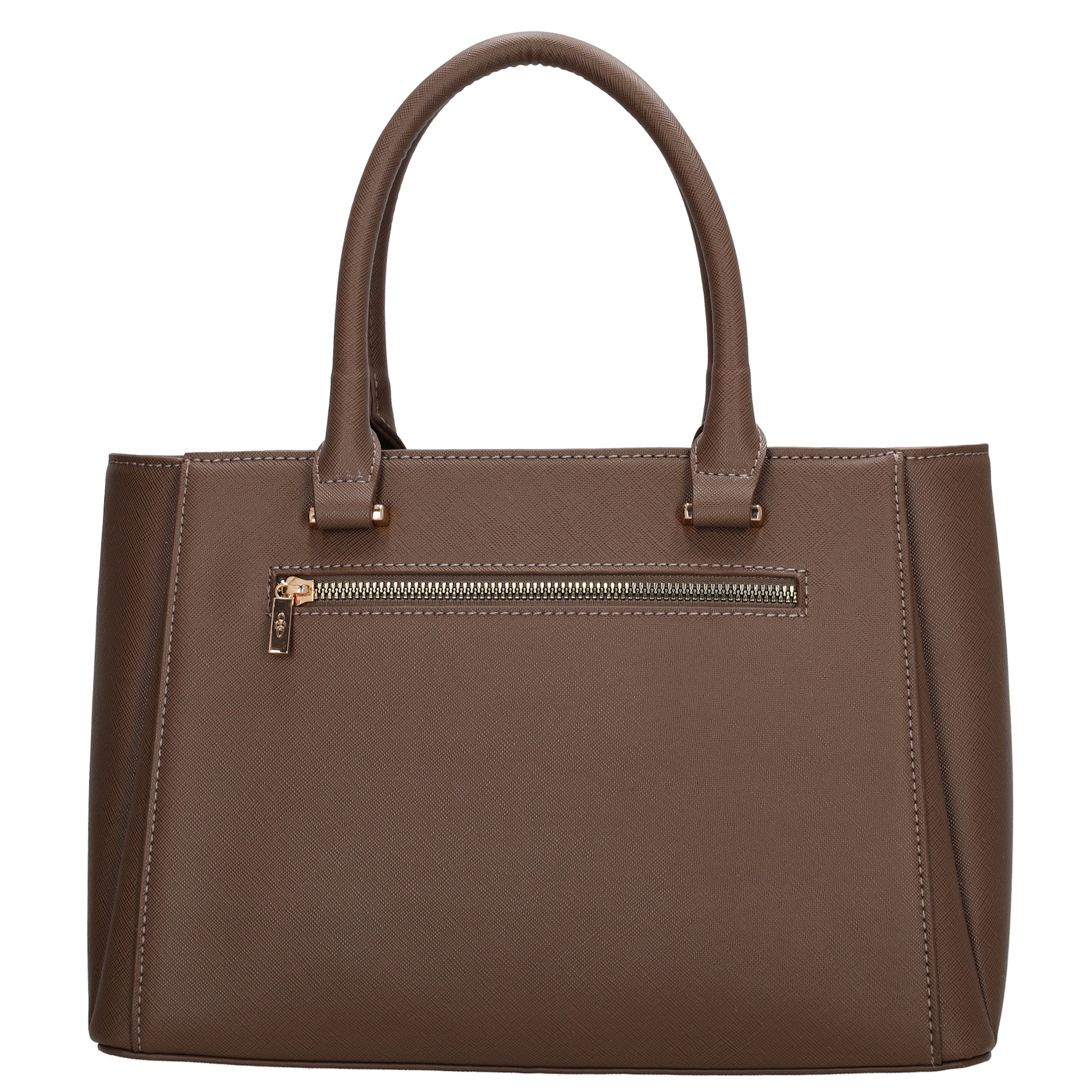 Schultertasche 24x17cm in Braun aus Kunstleder - leder-accessoires.com