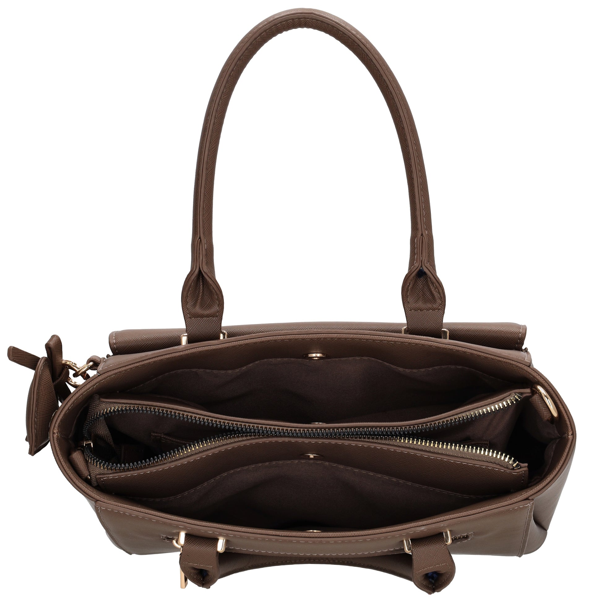 Schultertasche 24x17cm in Braun aus Kunstleder - leder-accessoires.com