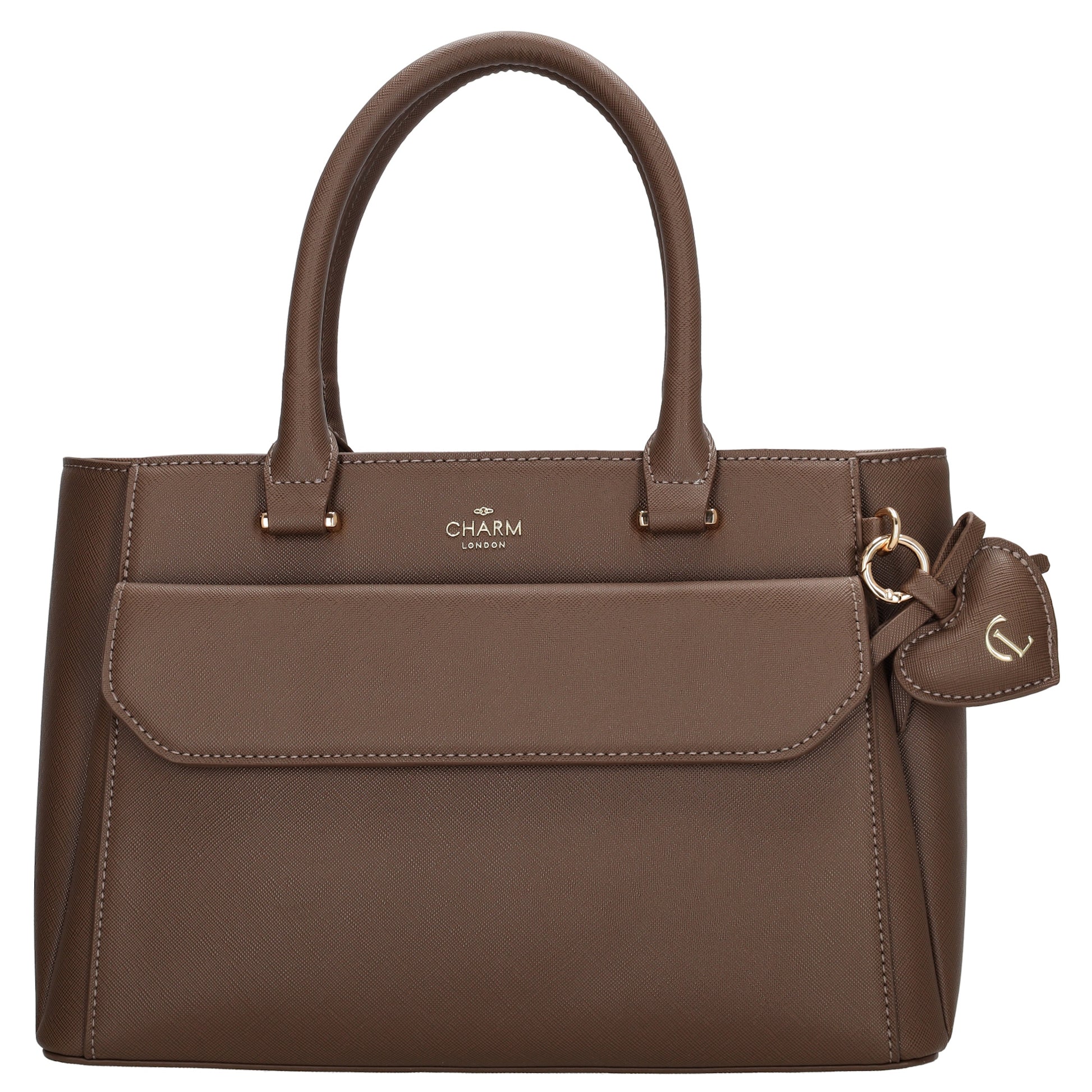 Schultertasche 24x17cm in Braun aus Kunstleder - leder-accessoires.com
