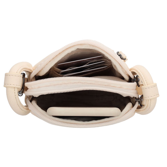 Handytasche 17x12x6cm in Creme aus Kunstleder