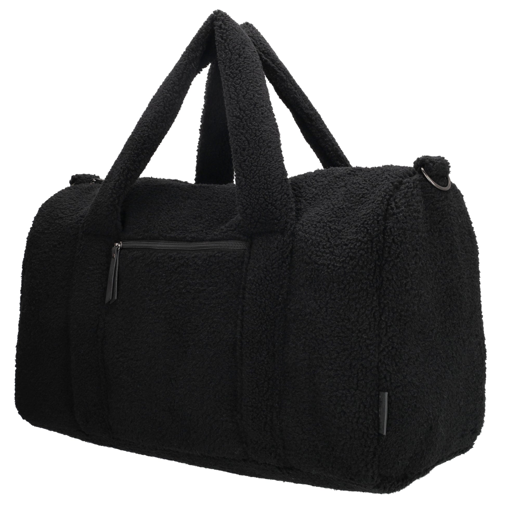 Reisetasche Teddy 50x32cm  in Schwarz mit Reißverschluss - leder-accessoires.com